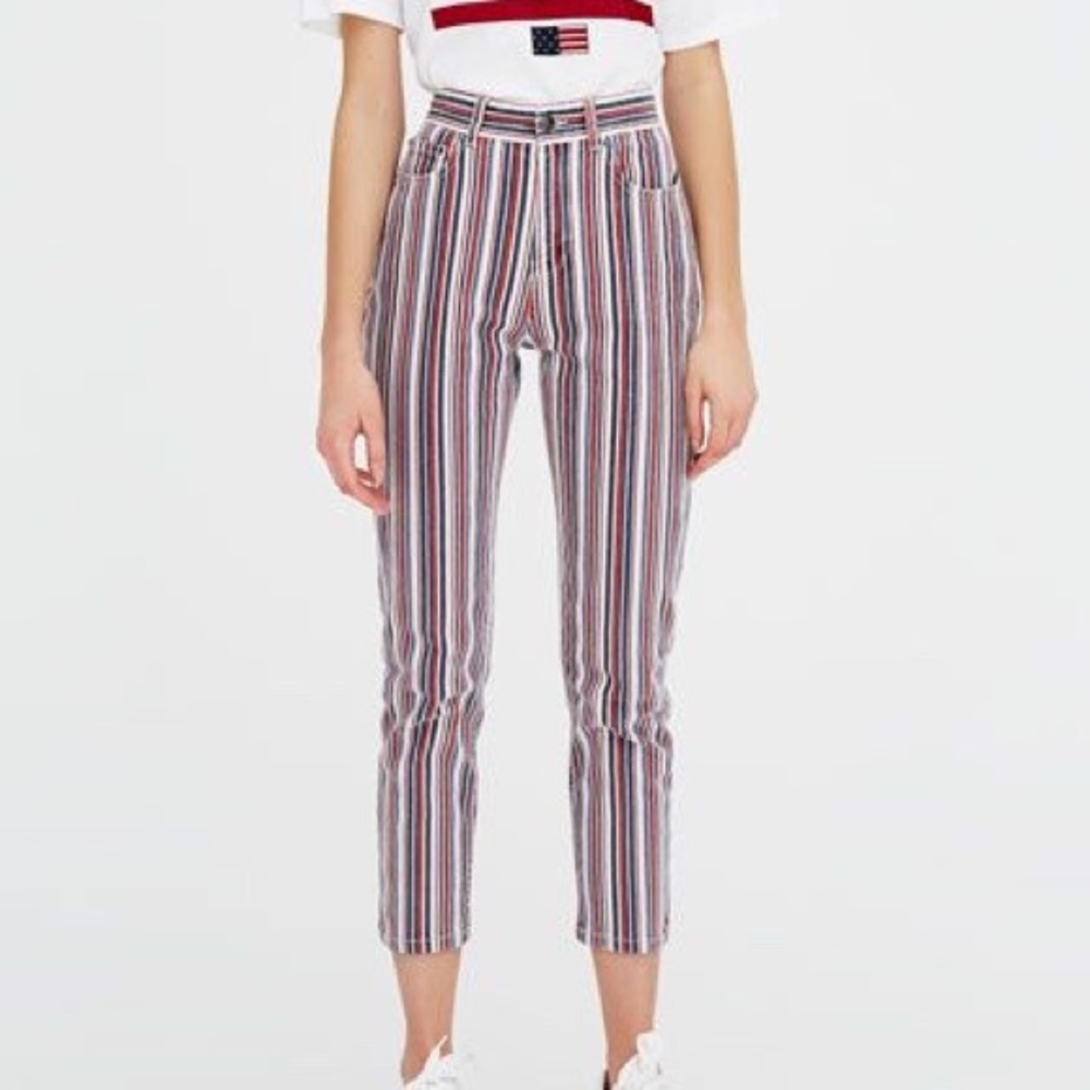 Pull & Bear Colored Striped Jeans - Women’s Size S
